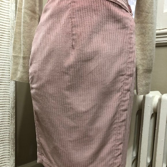 Annie 50 Brand New Corduroy Knee Length High Waist Pink Skirt, Small - Picture 5 of 9